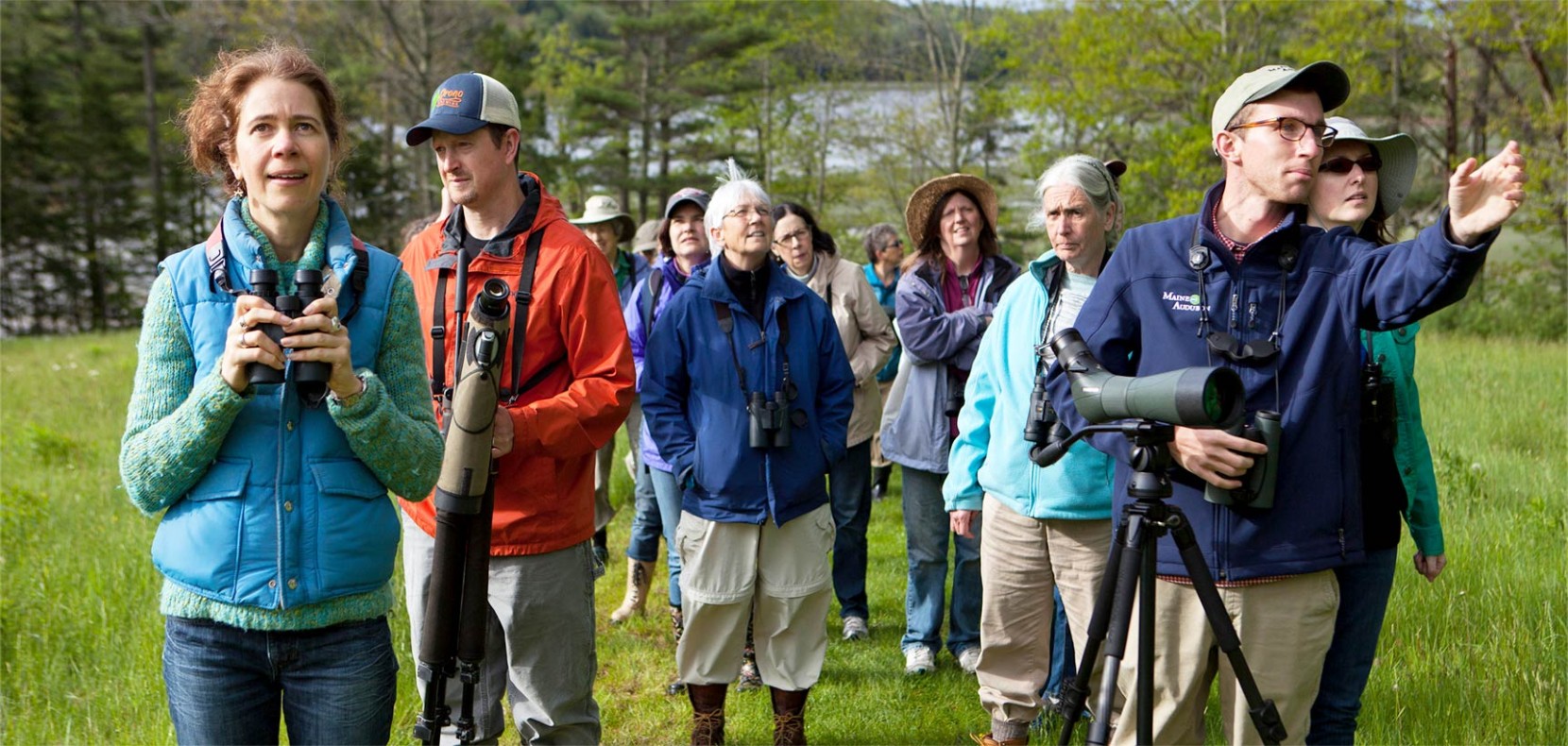 Group birding with Maine Audubon