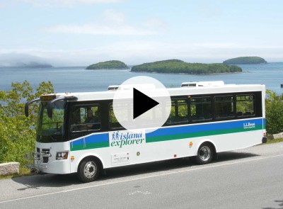Island Explorer bus, Acadia National Park, Maine.