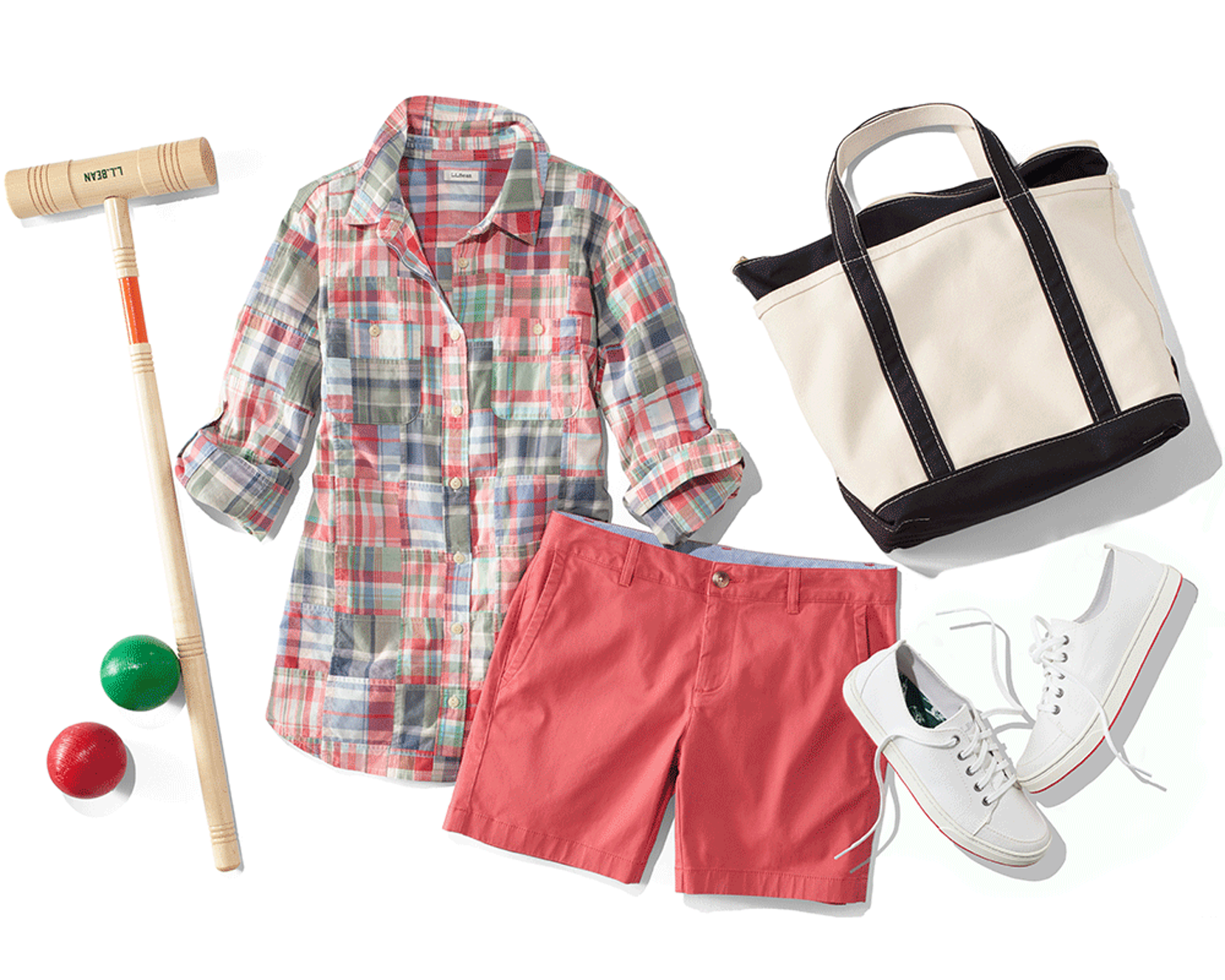 An assortment of spring clothing and accessories.