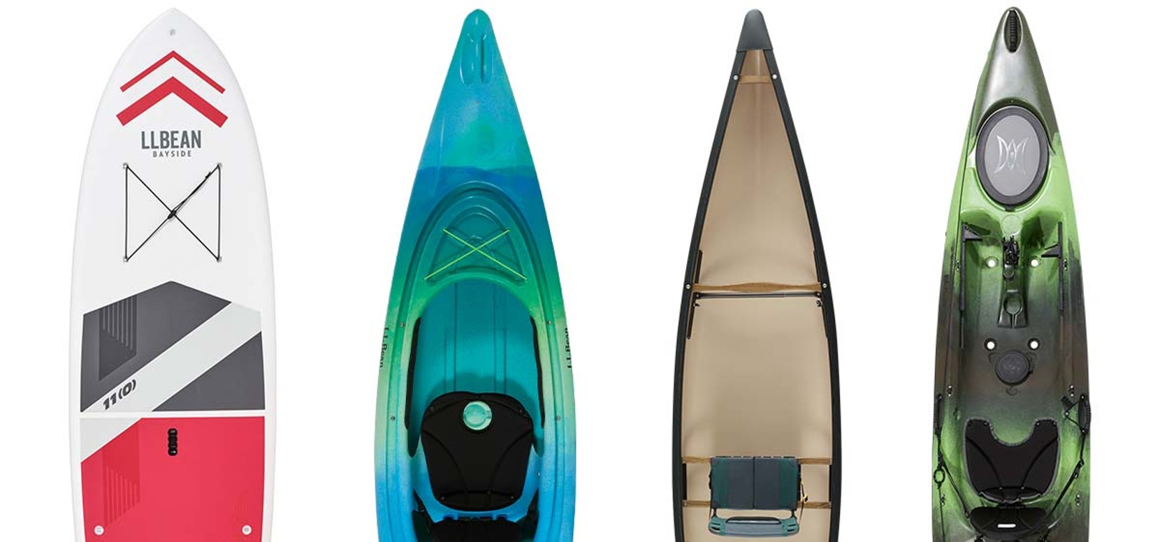 Different styles of Kayaks and Stand Up Paddle Boards