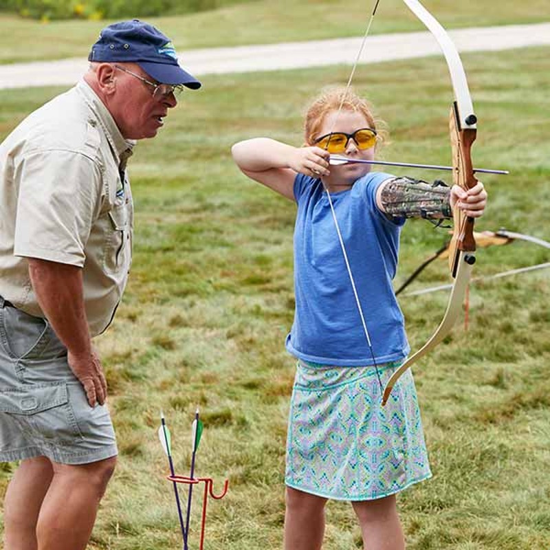 Archery lesson.