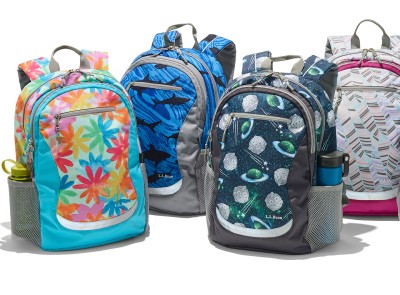 Group of school backpacks