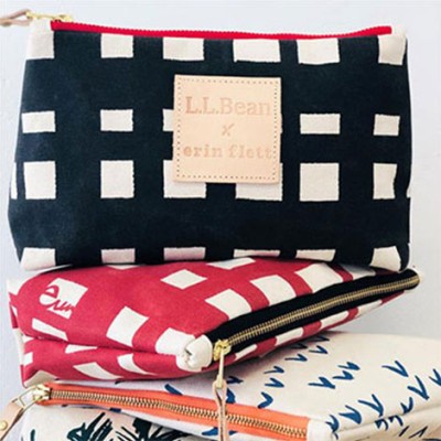 Two buffalo plaid and one bird's eye print Erin Flett hands bags