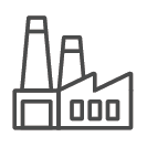 Line illustration of factory