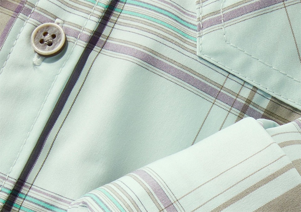 Close-up of shirt made with SunSmart fabric.