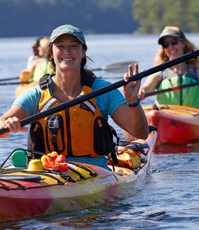 Women out on kayaks