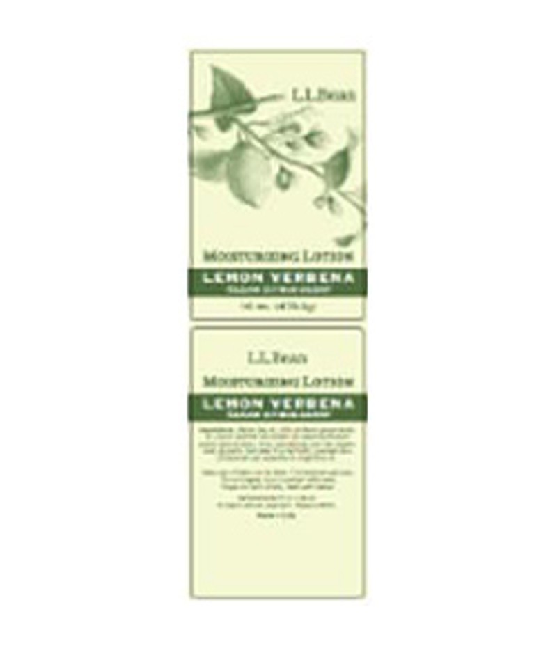 Front and back label for Lemon Verbena hand lotion.