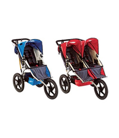 A single and double B.O.B. stroller