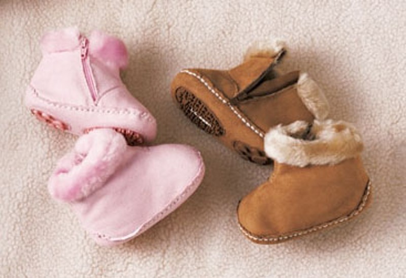 Two pair of Infants' Faux-Shearling Booties.