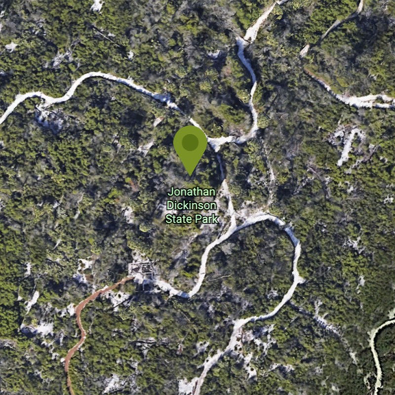 A satellite view of Loxahatchee River