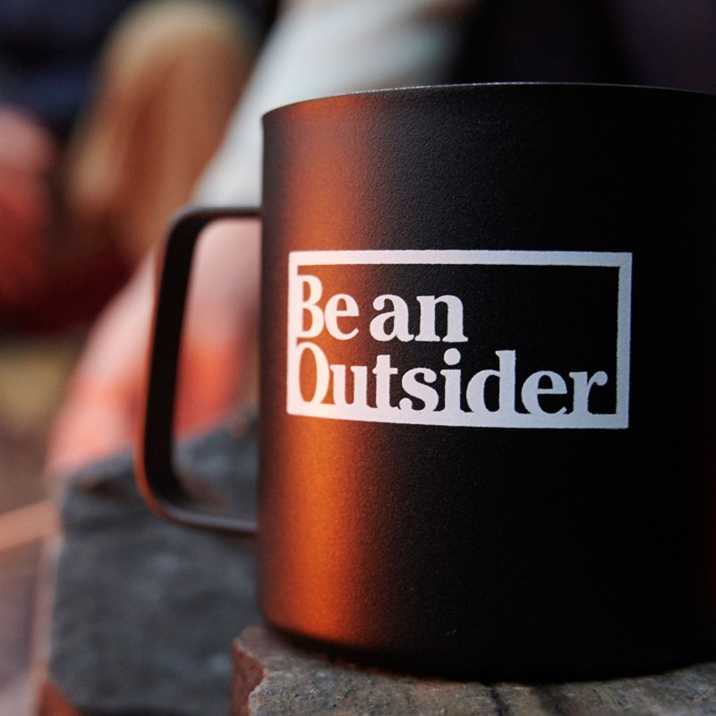 Mug with Be an Outsider logo