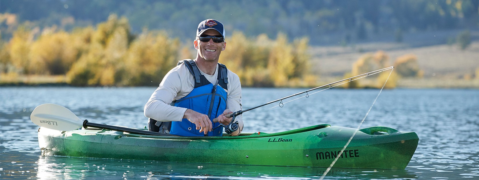 A man fishing from a kayak