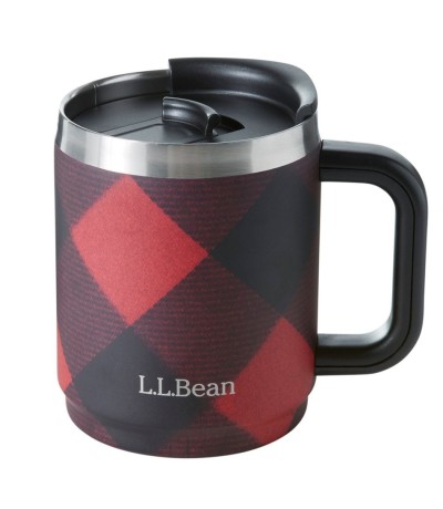 A black and red Double-Wall Camp Mug.