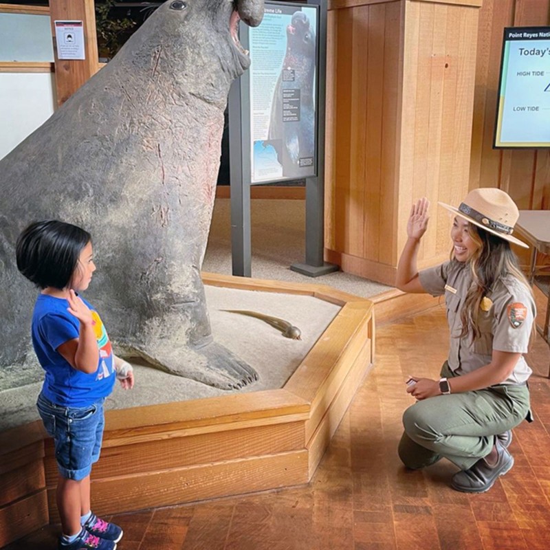 A child being sworn in as Junior Ranger