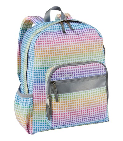 A multi-colored backpack.