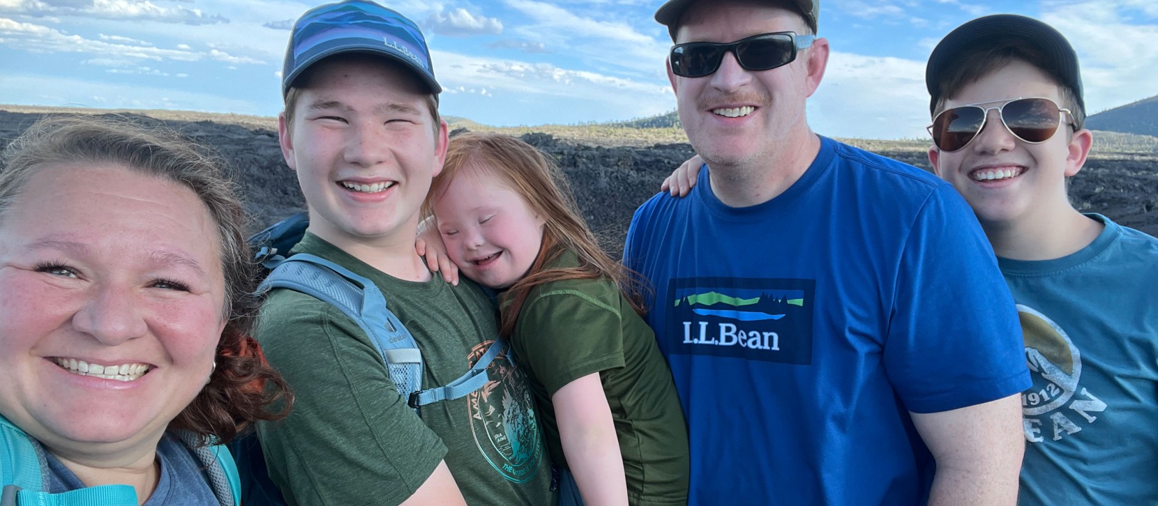 L.L.Bean Ambassador Melody Forsyth, her husband and their 3 children.