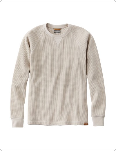 Men's Signature Waffle Crew, Oyster Shell.