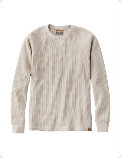 Men's Signature Waffle Crew, Oyster Shell.