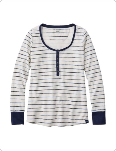 Unshrinkable Mini Waffle Henley Long Sleeve Stripe, Sailcloth Painter Stripe