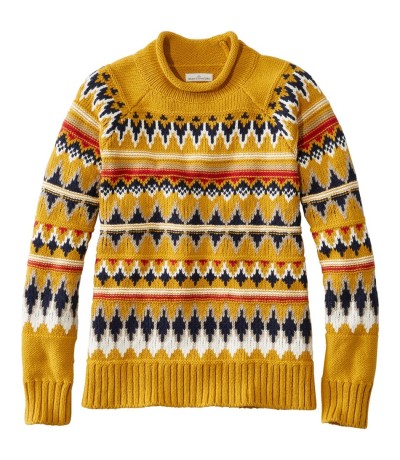 Signature Original Cotton Sweater, Golden Cider Fair Isle.