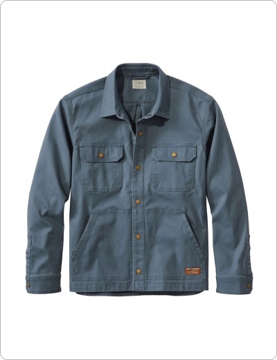 Men's BeanBuilt Canvas Shirt Jac, Rangeley Blue.