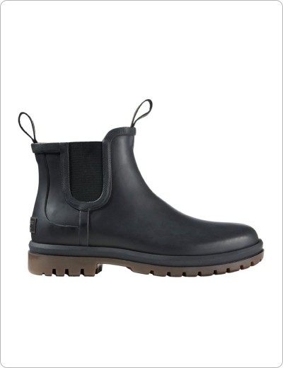 Women's Rugged Wellie Chelsea Boots, Black/Dark Gum.