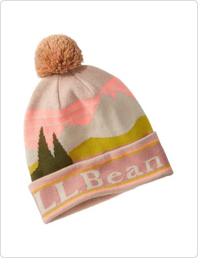 Adults' Katahdin Pom Hat, Tawny Rose/ Silver Birch