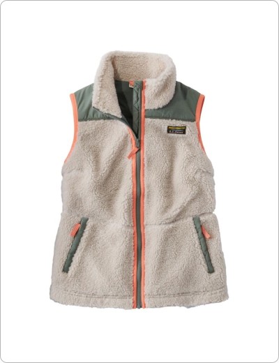 Women's Bean's Sherpa Fleece Vest, Soapstone.