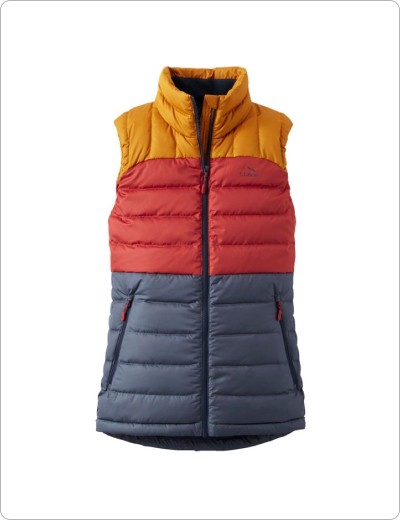 Women's Bean's Down Vest, Nautical Navy/Bright Bronze.