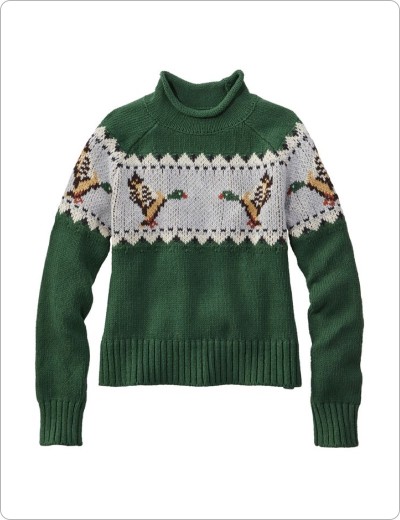 Signature Orig Cotton Rollneck Sweater, Mallard Fair Isle