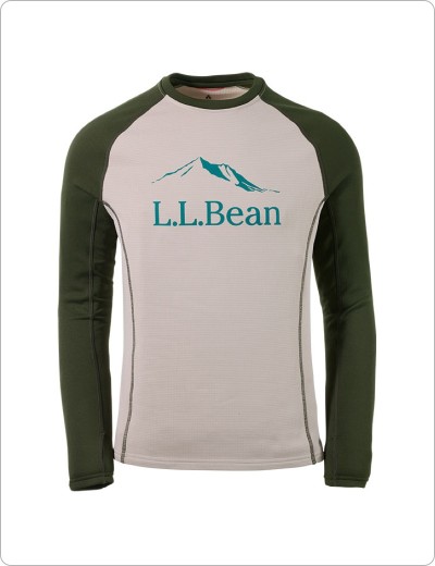 Men's L.L.Bean Heavyweight Base Layer Crew, Long Sleeve Graphic
