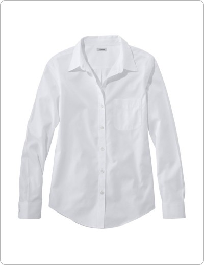 All-Cotton Pinpoint Oxford Shirt, White
