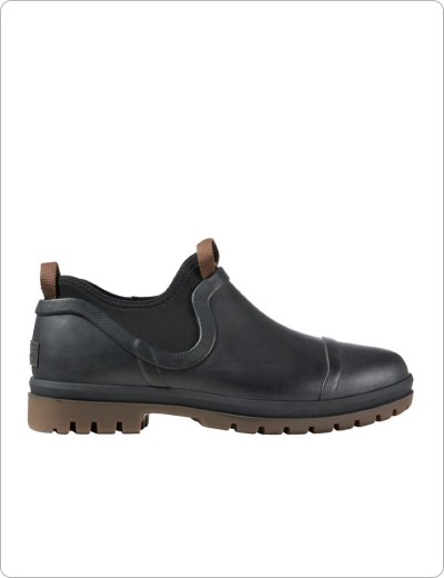 Rugged Wellie Shoe Slip On, Black.