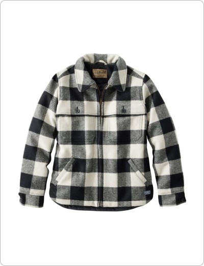 Women's Maine Guide Zip Front Jac-Shirt with Primaloft, Coal Buffalo Plaid