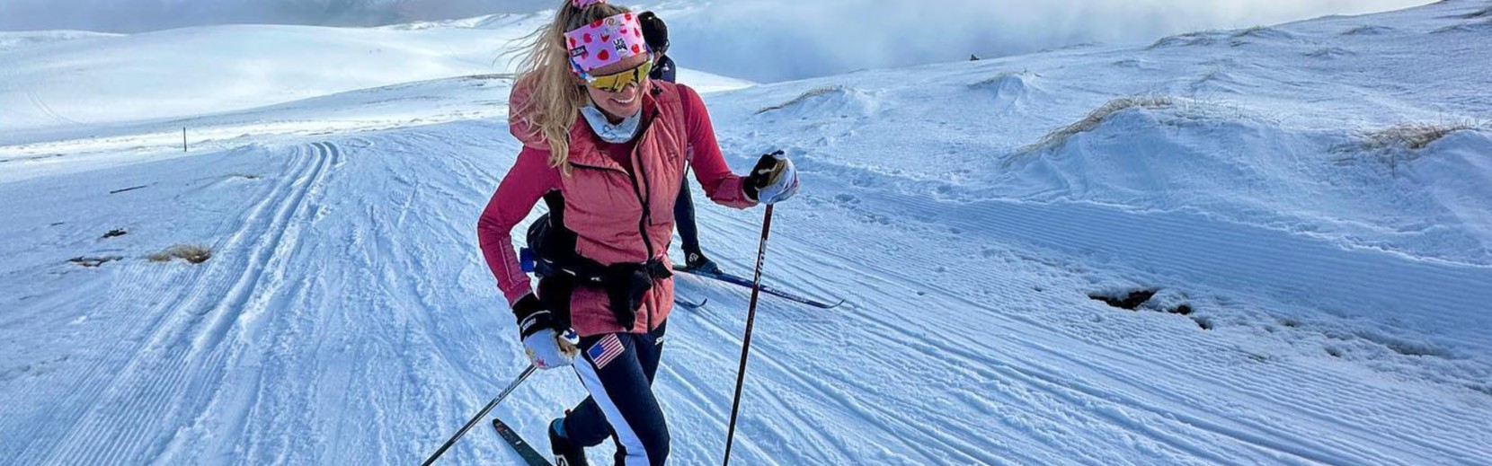 L.L.Bean Ambassador, Jessie Diggins skiing.