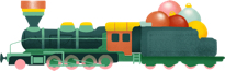 holiday train illustration