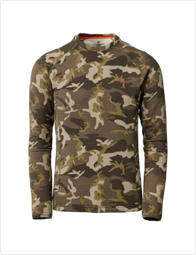 Men's L.L.Bean Heavyweight Base Layer Crew Top, PrintGraphic