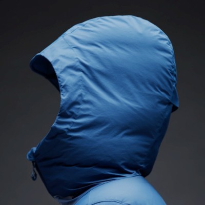Close up detail shot of a jacket's hood