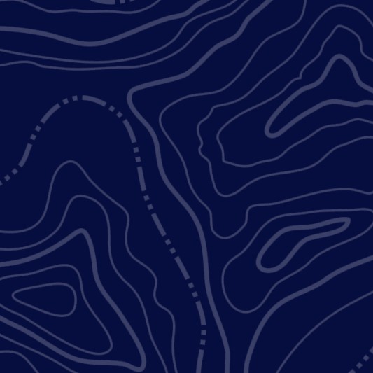Dark blue background with light blue topographic lines.