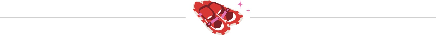 An illustration of red snowshoes.