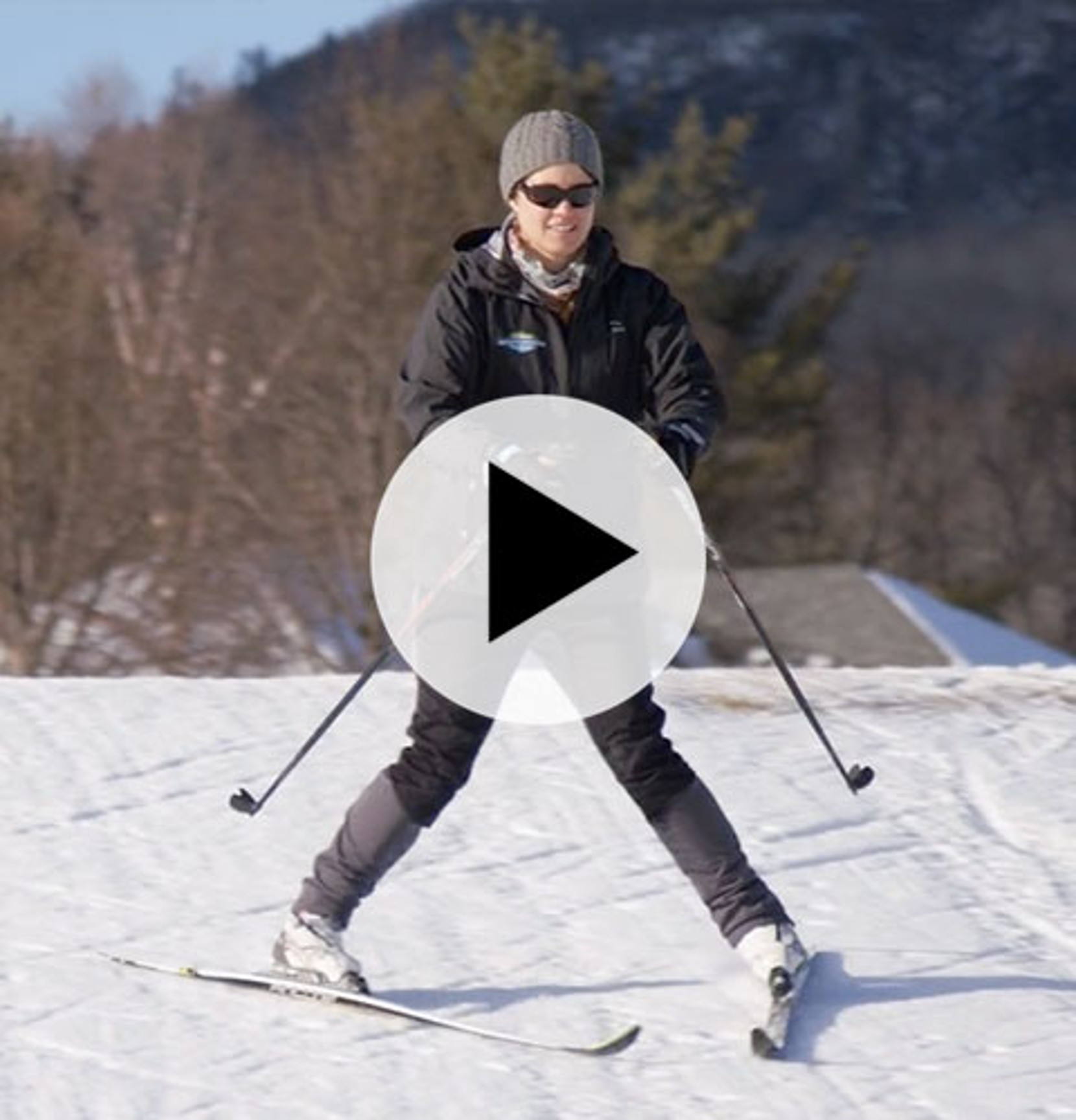 A person on cross country skis.