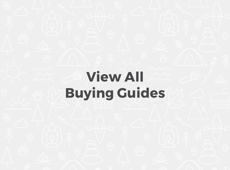 Text "View All Buying Guides" with gray background and white outdoor icons.