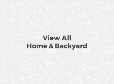 Text "View All Home & Backyard" with gray background and white outdoor icons.