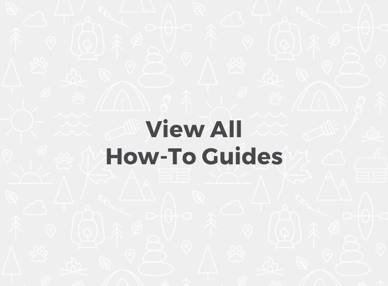 Text "View All How-To Guides" with gray background and white outdoor icons.