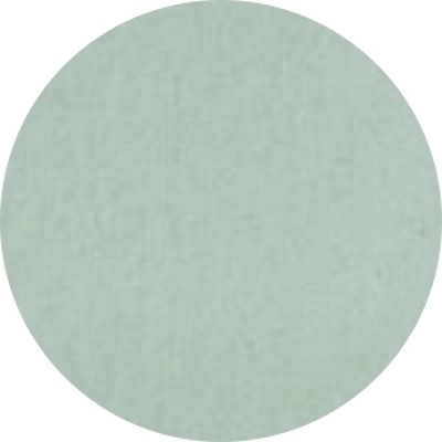 A circular swatch of a green bed sheet.