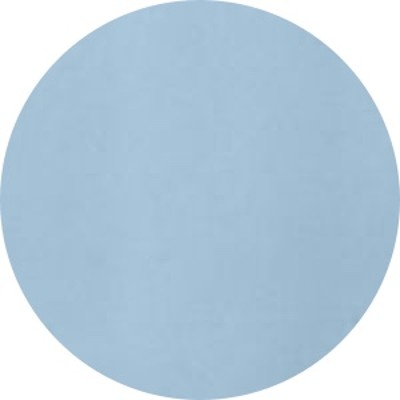 A circular swatch of a blue bed sheet.