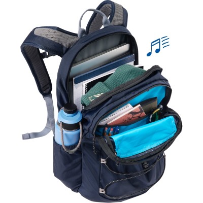 A Comfort Carry Laptop Pack, 30L, open to show contents.