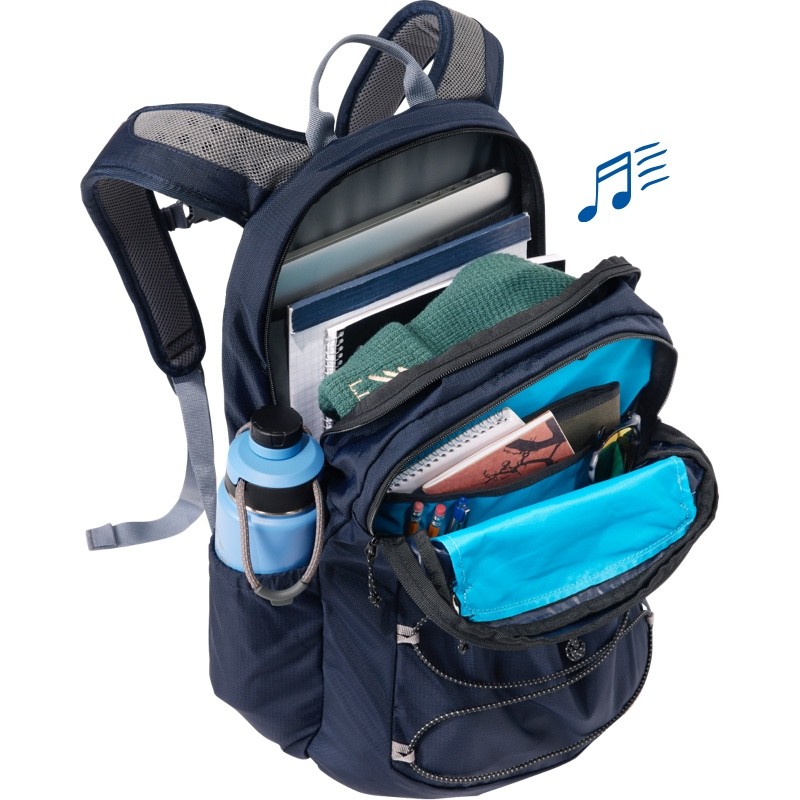 A Comfort Carry Laptop Pack, 30L, open to show contents.