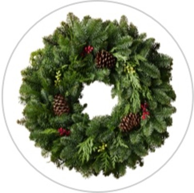 A lush looking L. L. Bean Woodland Berry Wreath.