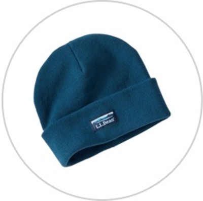 An L. L. Bean blue beanie.